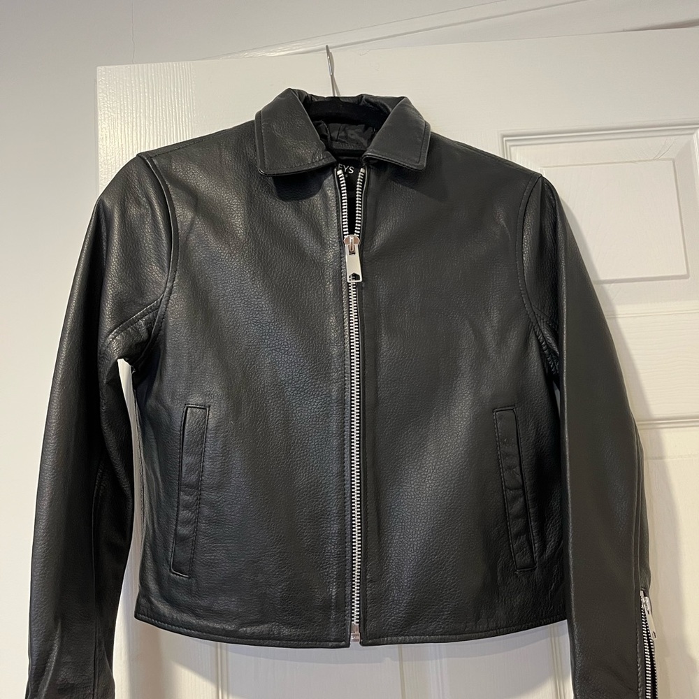 Barney’s Originals Black Leather Jacket